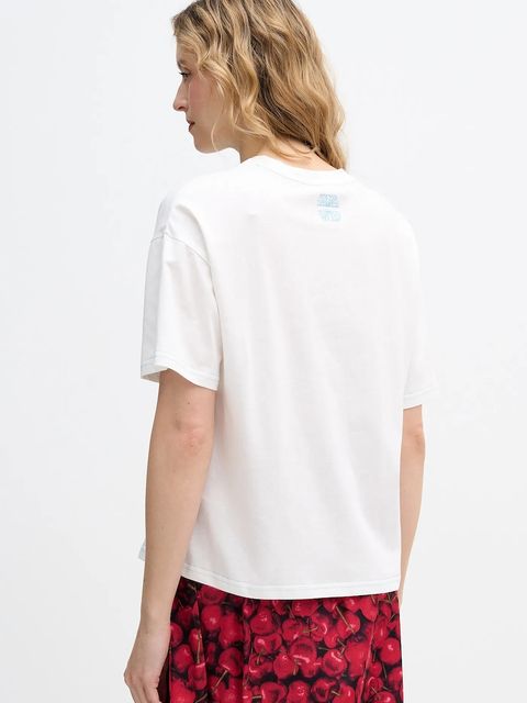 Never Fully Dressed t-shirt bawełniany Cherry Boob damski kolor beżowy NFDTO2024