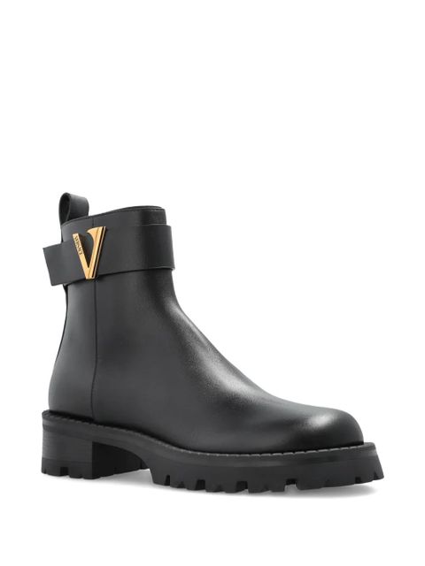 Versace V-Ankle buckle-detail boots - Black - zdjęcie produktu nr 2