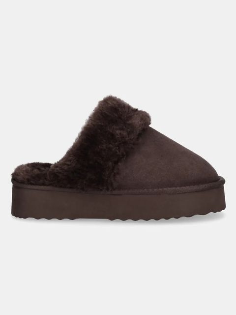 Answear.LAB kapcie zamszowe kolor brązowy