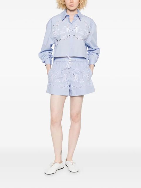 SANDRO embroidered-detail shirt - Blue - zdjęcie produktu nr 2