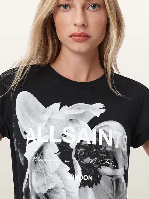 AllSaints t-shirt bawełniany LENA damski kolor czarny W021JD