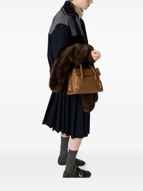 Miu Miu embroidered-logo zipped sweatshirt - Blue - zdjęcie produktu nr 2