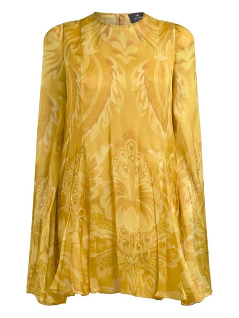 ETRO floral-print pleated mini dress - Yellow - zdjęcie produktu nr 1