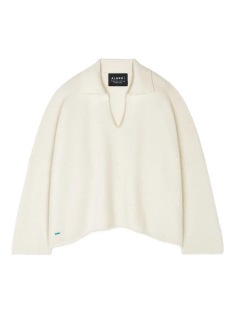 Alanui Finest polo-collar ribbed sweater - White - zdjęcie produktu nr 1