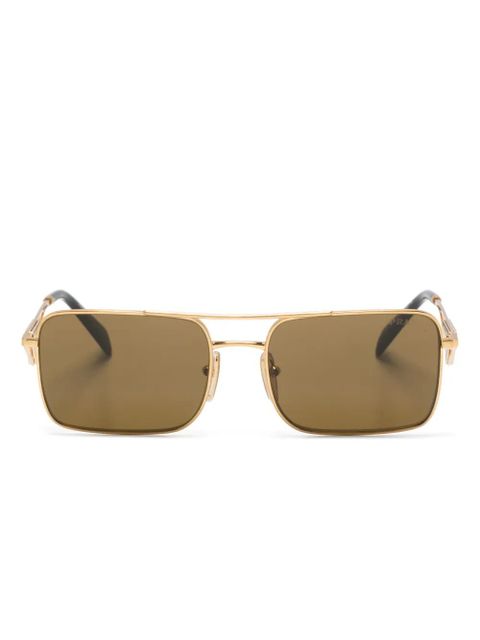 Prada Eyewear triangle-logo rectangle-frame sunglasses - Gold - zdjęcie produktu nr 1