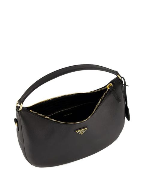 Prada zip leather shoulder bag - Black