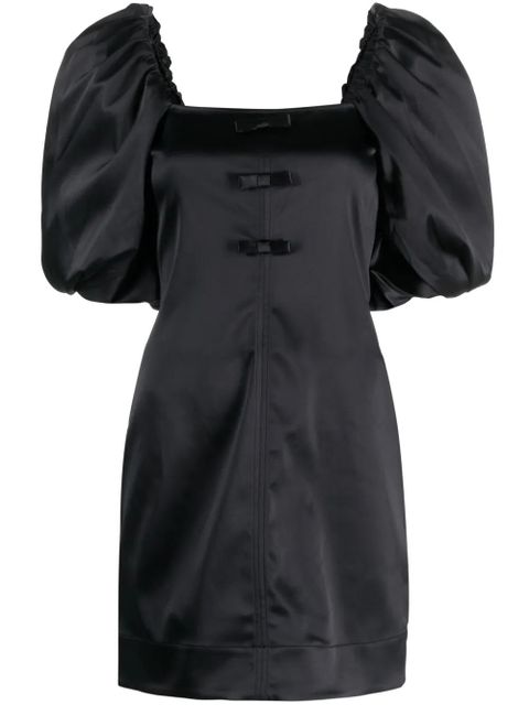 GANNI bow-detail satin minidress - Black - zdjęcie produktu nr 1