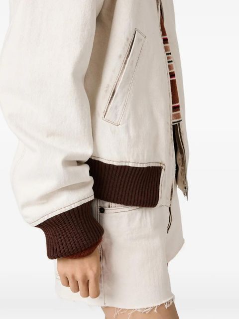 Miu Miu zip-up oversized jacket - Neutrals