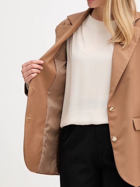 Gaudi marynarka kolor brązowy jednorzędowa gładka 521FD35022