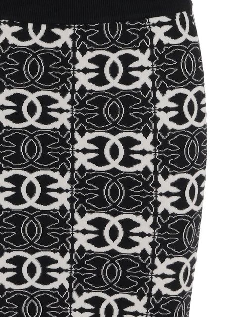 PINKO elasticated-waistband logo-patterned skirt - Black