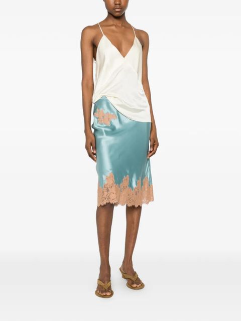 DÔEN Elowette lace-trim midi skirt - Blue - zdjęcie produktu nr 2
