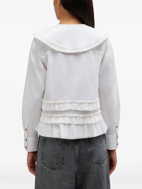 GANNI ruffled top - White