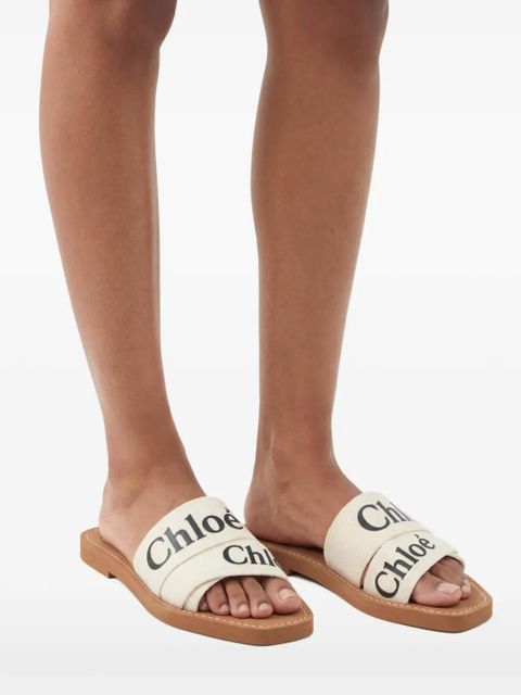 Chloé Woody logo-detail slides - Neutrals
