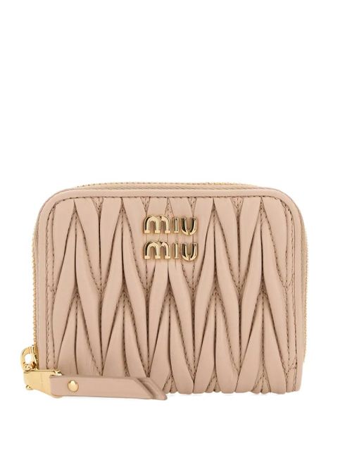 Miu Miu logo-lettering leather wallet - Pink - zdjęcie produktu nr 1