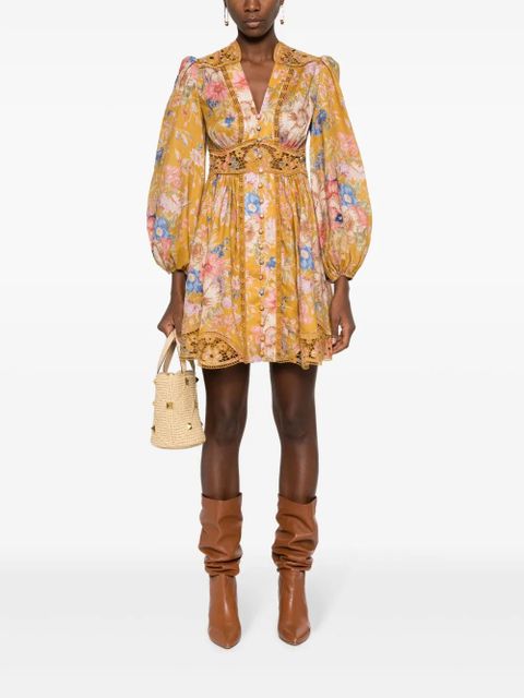 ZIMMERMANN August Plunge minidress - Yellow - zdjęcie produktu nr 2