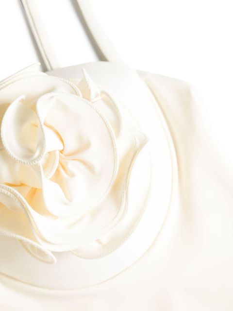 Magda Butrym rose-appliqué swimsuit - Neutrals