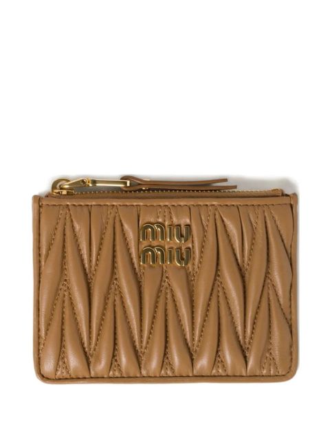 Miu Miu Matelassé leather card holder - Neutrals - zdjęcie produktu nr 1