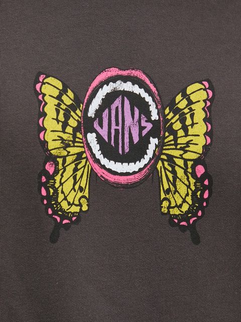 Vans bluza bawełniana damska kolor szary z kapturem z nadrukiem VN000NXVBLK1