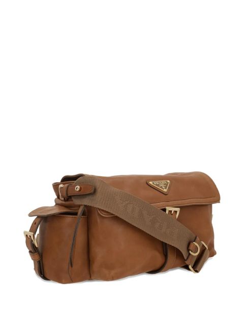 Prada medium Explore buckle leather shoulder bag - Brown