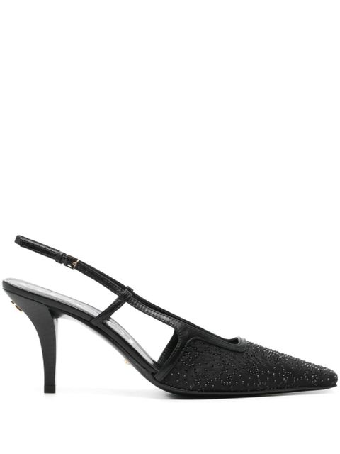 Gucci 85mm GG-crystal moire pumps - Black