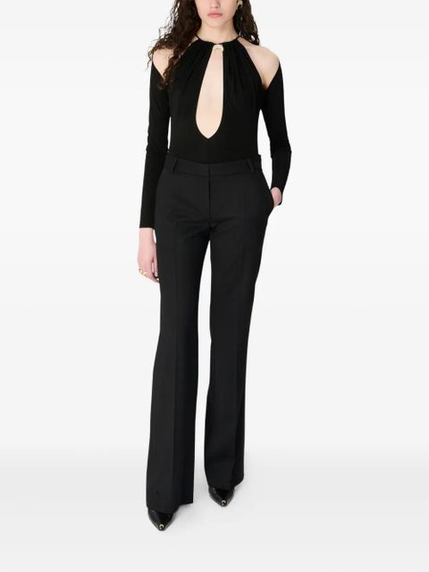 Marine Serre draped keyhole bodysuit - Black