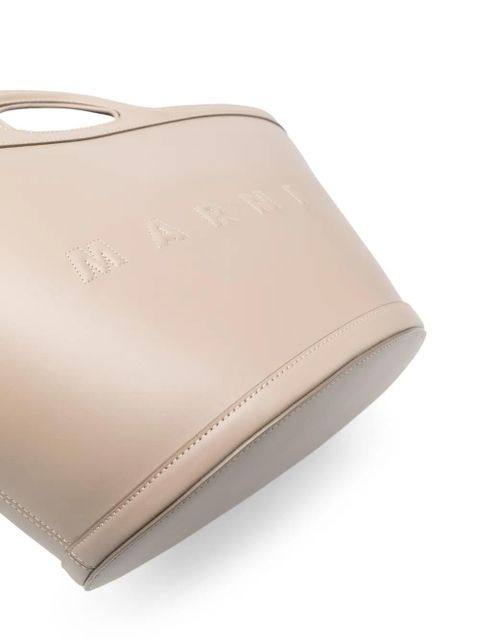 Marni large Tropicalia leather tote bag - Brown