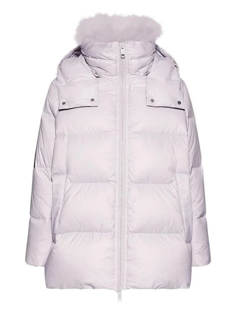 Yves Salomon lambshearling-collar down coat - Purple - zdjęcie produktu nr 1