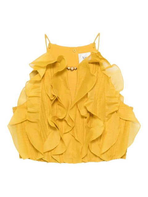 Aje ruffled Cleo top - Yellow - zdjęcie produktu nr 1
