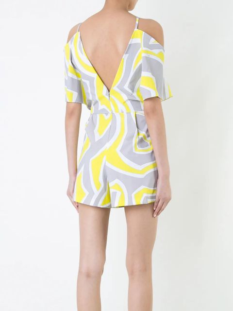 PUCCI printed cold shoulder playsuit - Yellow