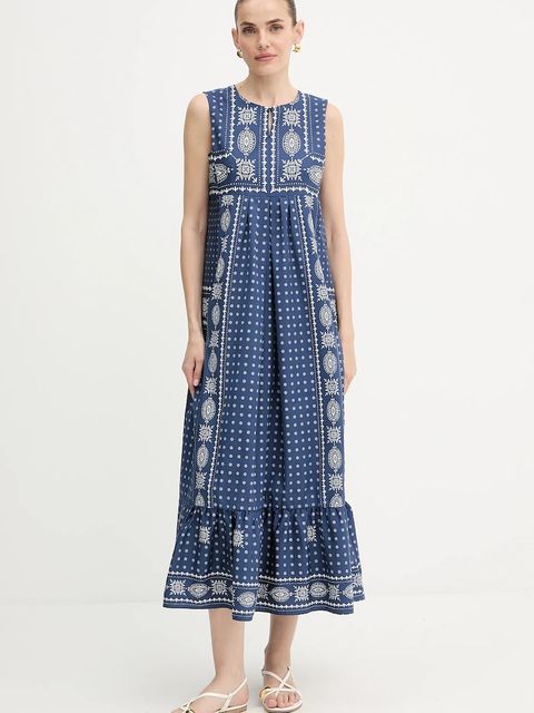 Weekend Max Mara sukienka MANILA kolor granatowy maxi rozkloszowana 2525226021600 - zdjęcie produktu nr 2