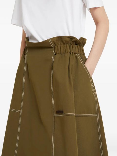 Marni contrast-stitching midi skirt - Green