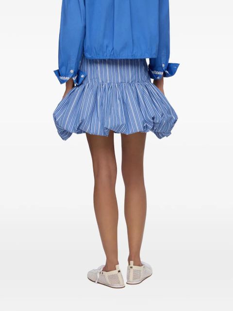 GANNI stripe-pattern bubble-hem skirt - Blue