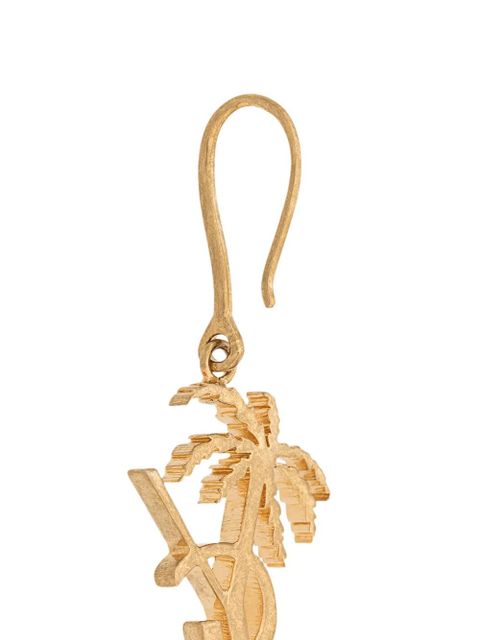Saint Laurent monogram palm tree earrings - Gold