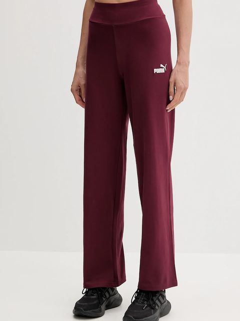 Puma spodnie dresowe damskie kolor bordowy gładkie 682429 - zdjęcie produktu nr 1