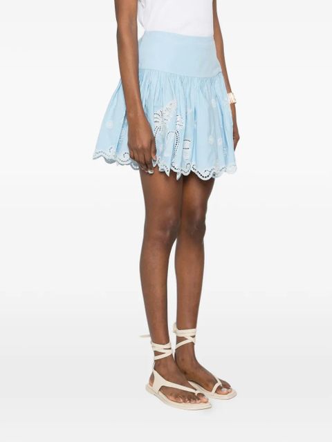 ALEMAIS Maizy scalloped-trim mini skirt - Blue