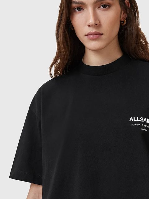 AllSaints t-shirt bawełniany damski kolor czarny W202JC - zdjęcie produktu nr 2