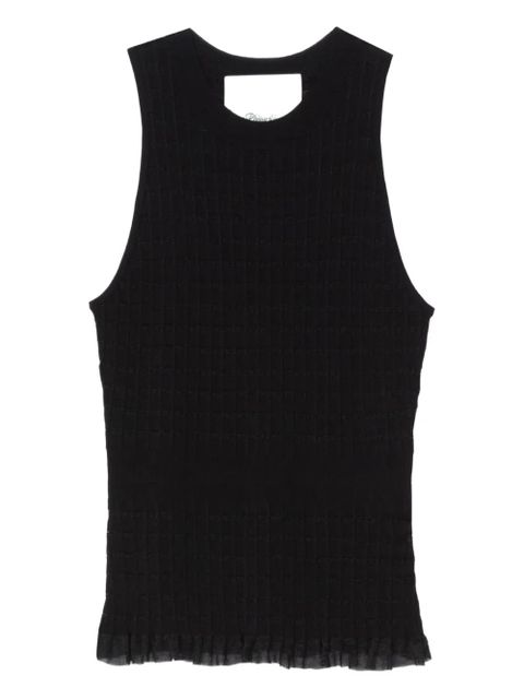 3.1 Phillip Lim ribbed-knit ruffled top - Black - zdjęcie produktu nr 1