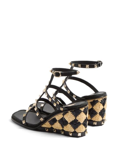 Valentino Garavani 80mm Rockstud wedge sandals - Black - zdjęcie produktu nr 2