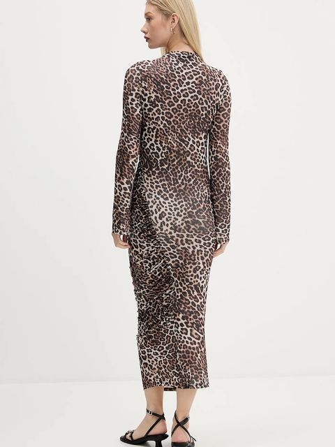 HUGO sukienka kolor brązowy maxi dopasowana 50546239