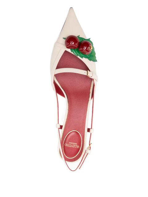 Valentino Garavani floral slingback pumps - White