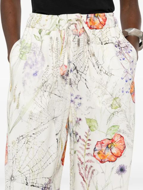 Alexander McQueen floral print trousers - Neutrals