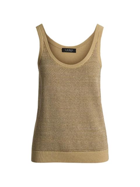 Lauren Ralph Lauren herringbone-knit top - Brown - zdjęcie produktu nr 1
