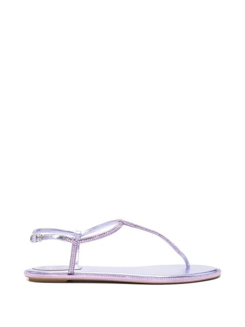 René Caovilla Diana crystal-embellished metallic-finish sandals - Purple - zdjęcie produktu nr 1