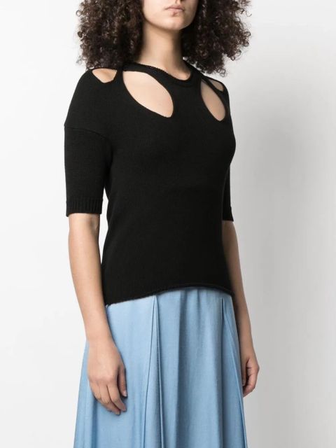 Chloé cut-out knitted top - Black