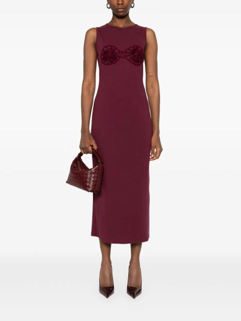 Magda Butrym flower-appliqué midi dress - Purple