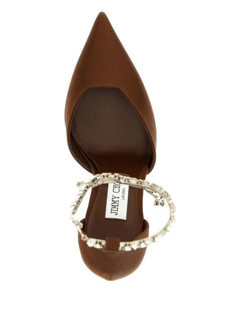 Jimmy Choo Stevie crystal-anklet V-cut pumps - Brown