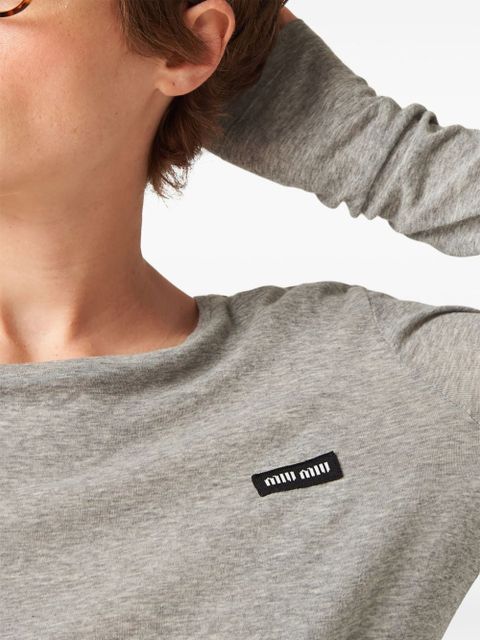 Miu Miu ribbed knit jersey dress - Grey