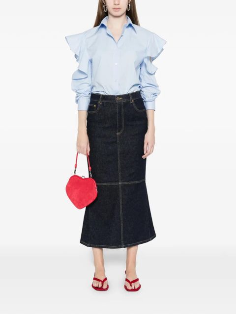 Moschino ruffled cold-shoulder top - Blue - zdjęcie produktu nr 2