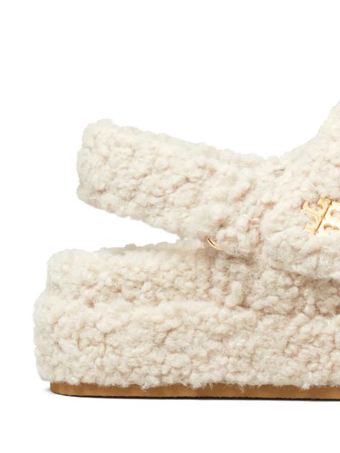 Tory Burch Kira faux-shearling sandals - Neutrals
