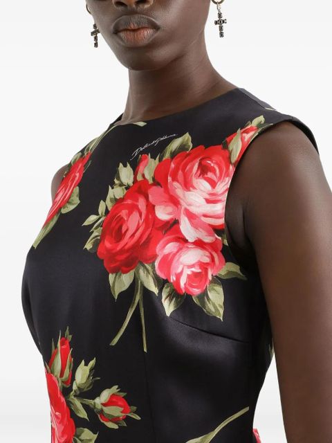 Dolce & Gabbana floral-print midi dress - Black
